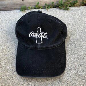 VTG APOLLO Cola-Cola Dad Hat Men's Black Baseball Cap Adjustable Embroidered